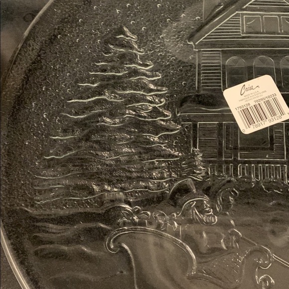Crisa Clear Glass Sleigh Ride Christmas Serving Platter - Picture 4 of 7